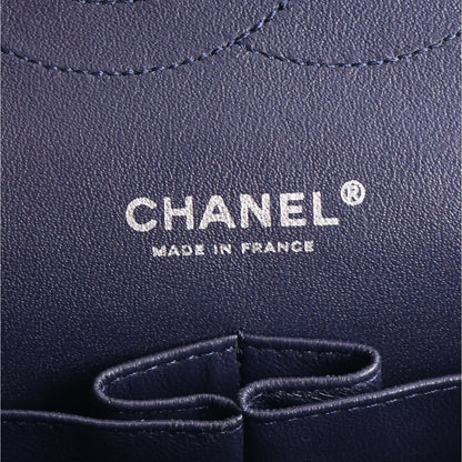 Chanel Patent Quilted Accordion Double Flap Navy Blue 6 of 10