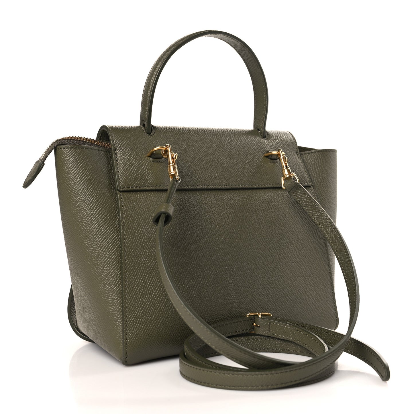 Grained Calfskin Nano Belt Bag Army Green