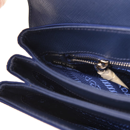 Prada Saffiano Tessuto Nylon Chain Shoulder Bag Bluette 7 of 10