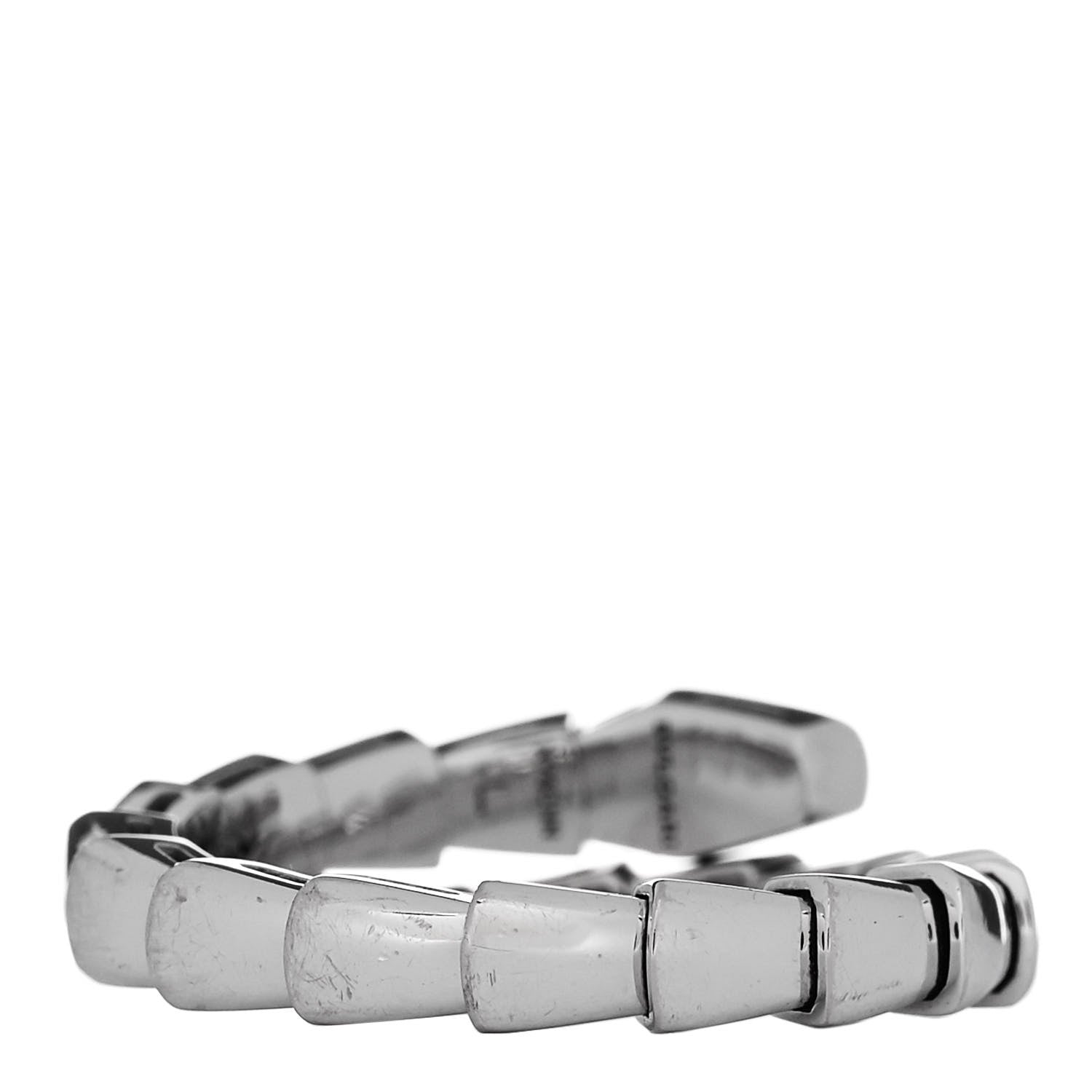 Bulgari 18K White Gold Serpenti Viper Ring L 3 of 5