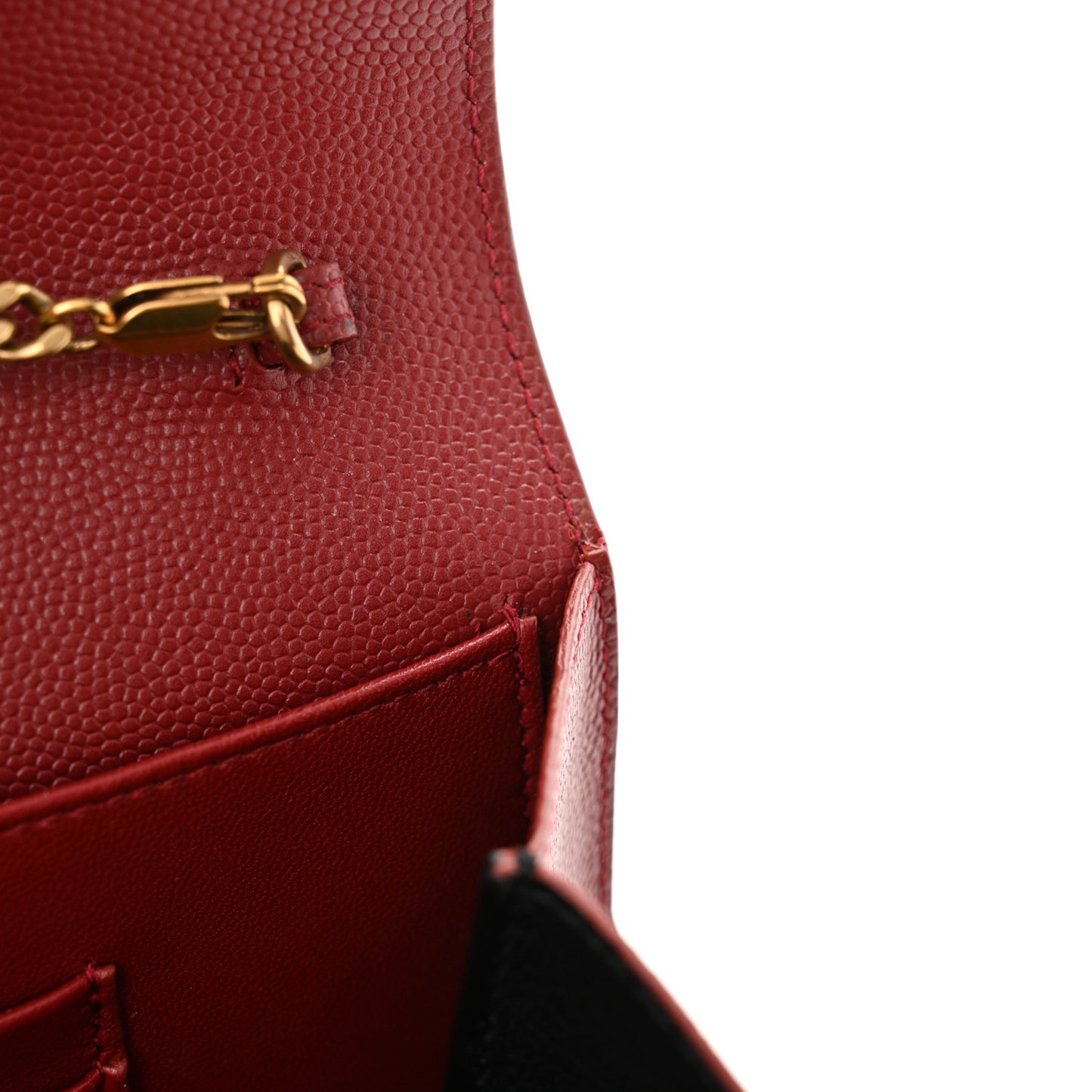 Grain De Poudre Monogram Cassandra Chain Wallet Opyum Red