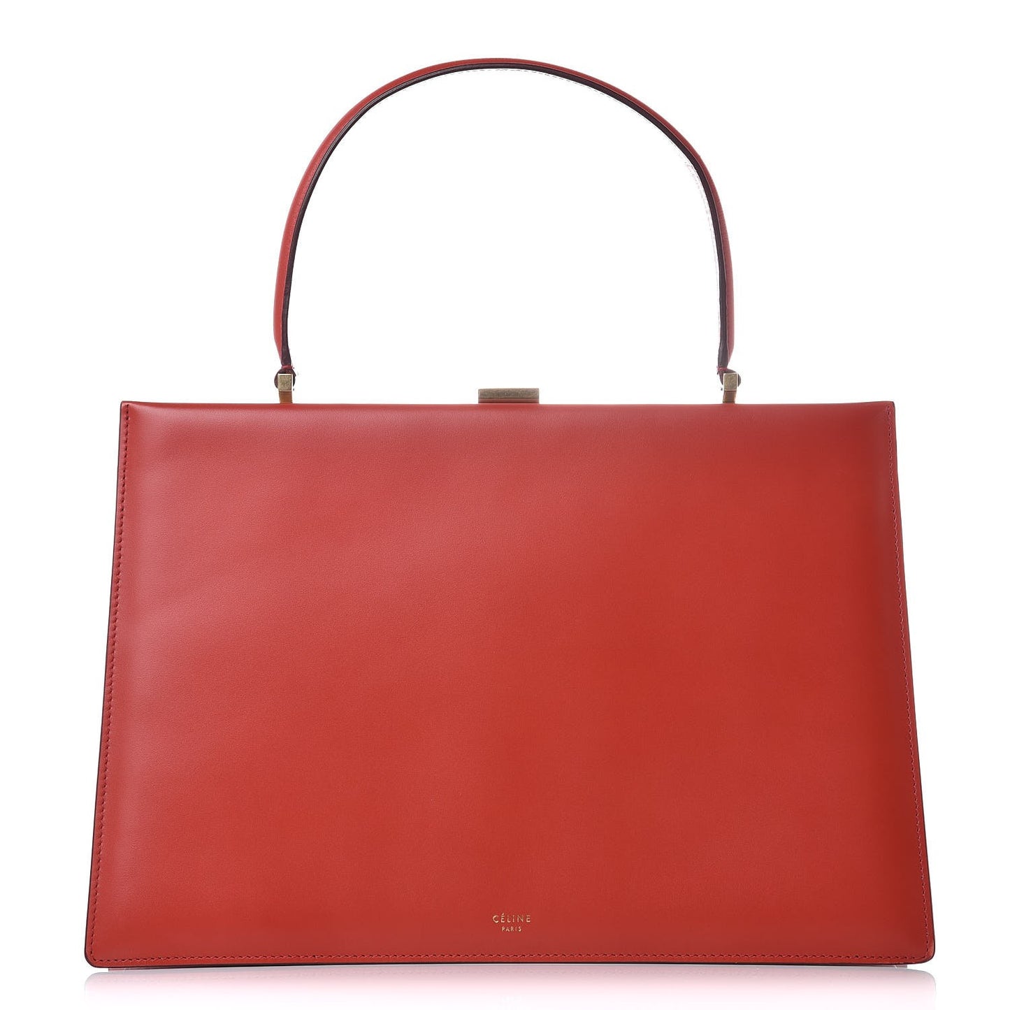 Patina Box Calfskin Medium Clasp Bag Scarlet