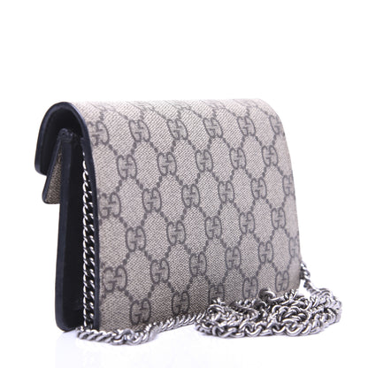 Gucci GG Supreme Monogram Super Mini Dionysus Shoulder Bag Black 3 of 16