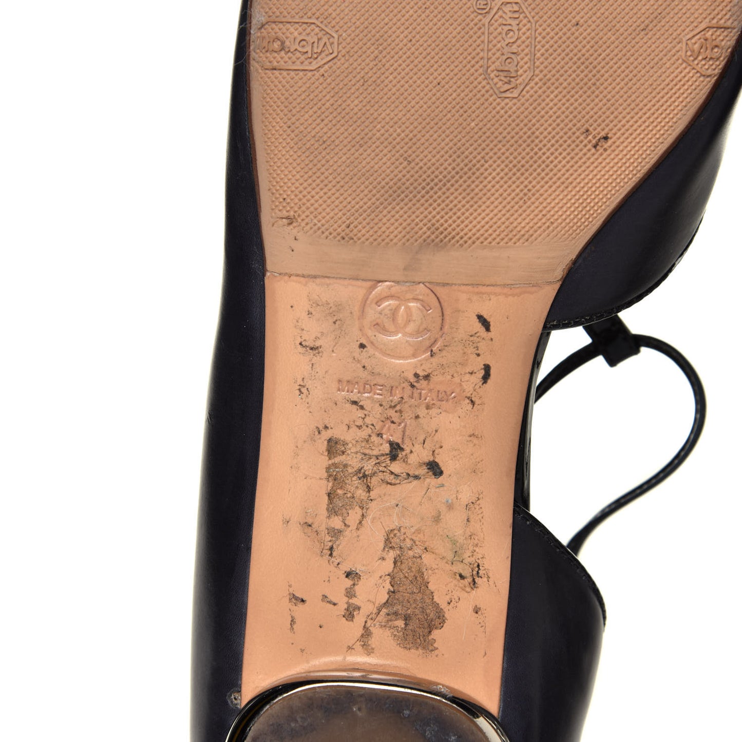 Lambskin Patent Cap Toe T Strap Flats 41 Black