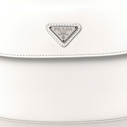 Prada Spazzolato Cleo Flap Shoulder Bag White 8 of 10
