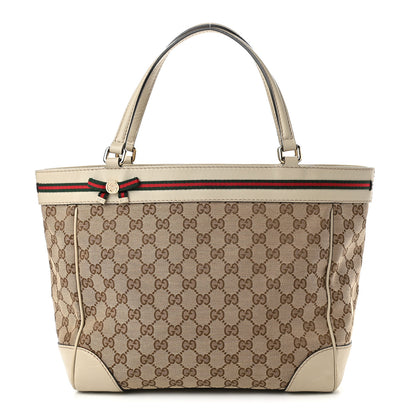 Gucci Monogram Web Medium Mayfair Tote Gold 1 of 11