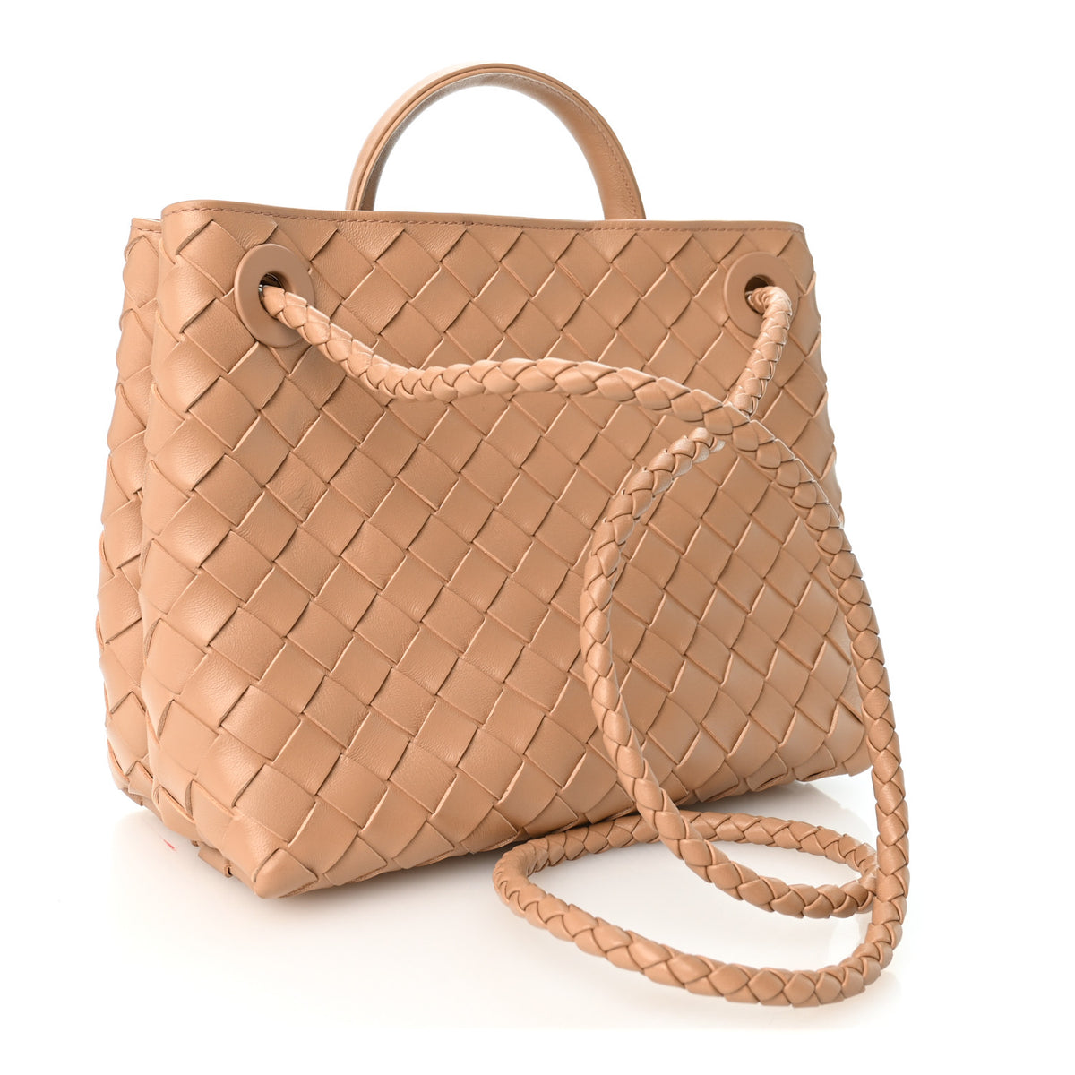 Bottega Veneta Nappa Intrecciato Small Andiamo Shoulder Bag Biscuit 3 of 9