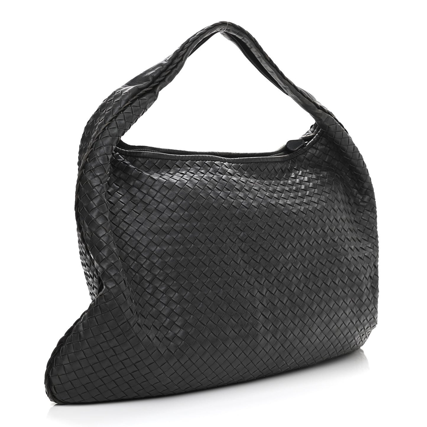 Nappa Intrecciato Large Veneta Hobo Black