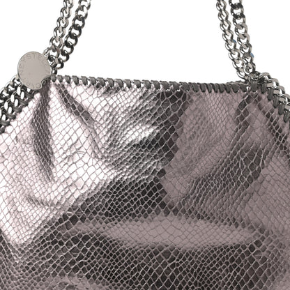 Stella McCartney Metallic Snakeskin Print Small Falabella Tote Ruthenium 8 of 10