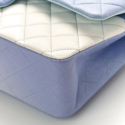 Chanel Perforated Lambskin Quilted Medium Double Flap Light Blue Light Purple White 9 of 9