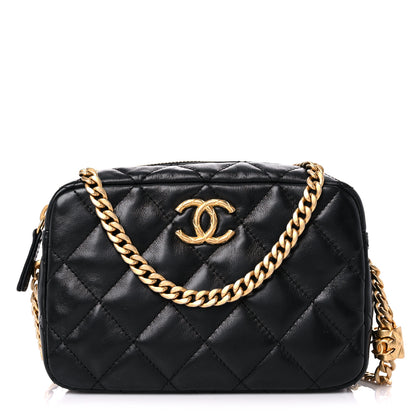 Chanel Lambskin Quilted Mini Pillow Crush Camera Case Black 1 of 9