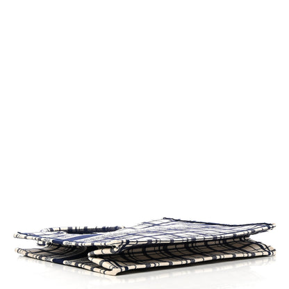 Christian Dior Canvas Embroidered Large Check'n'Dior Book Tote Blue 4 of 13