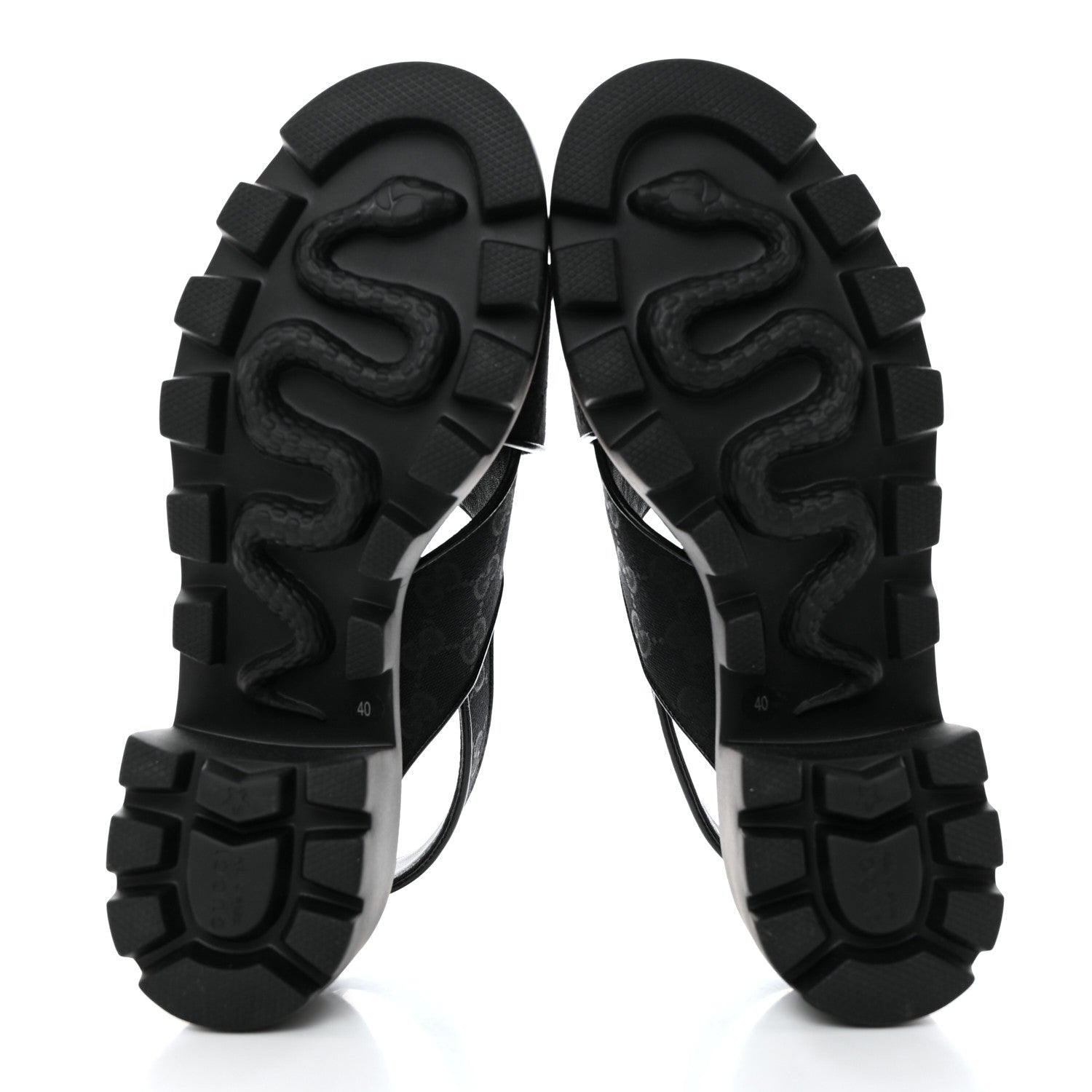 Gucci Monogram Granada Kid Trip 40/72mm Lug Sole Sandals 40 Black 5 of 9