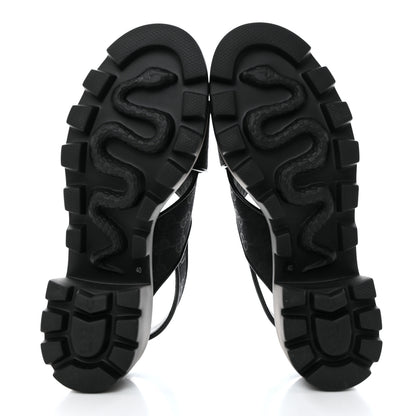 Gucci Monogram Granada Kid Trip 40/72mm Lug Sole Sandals 40 Black 5 of 9