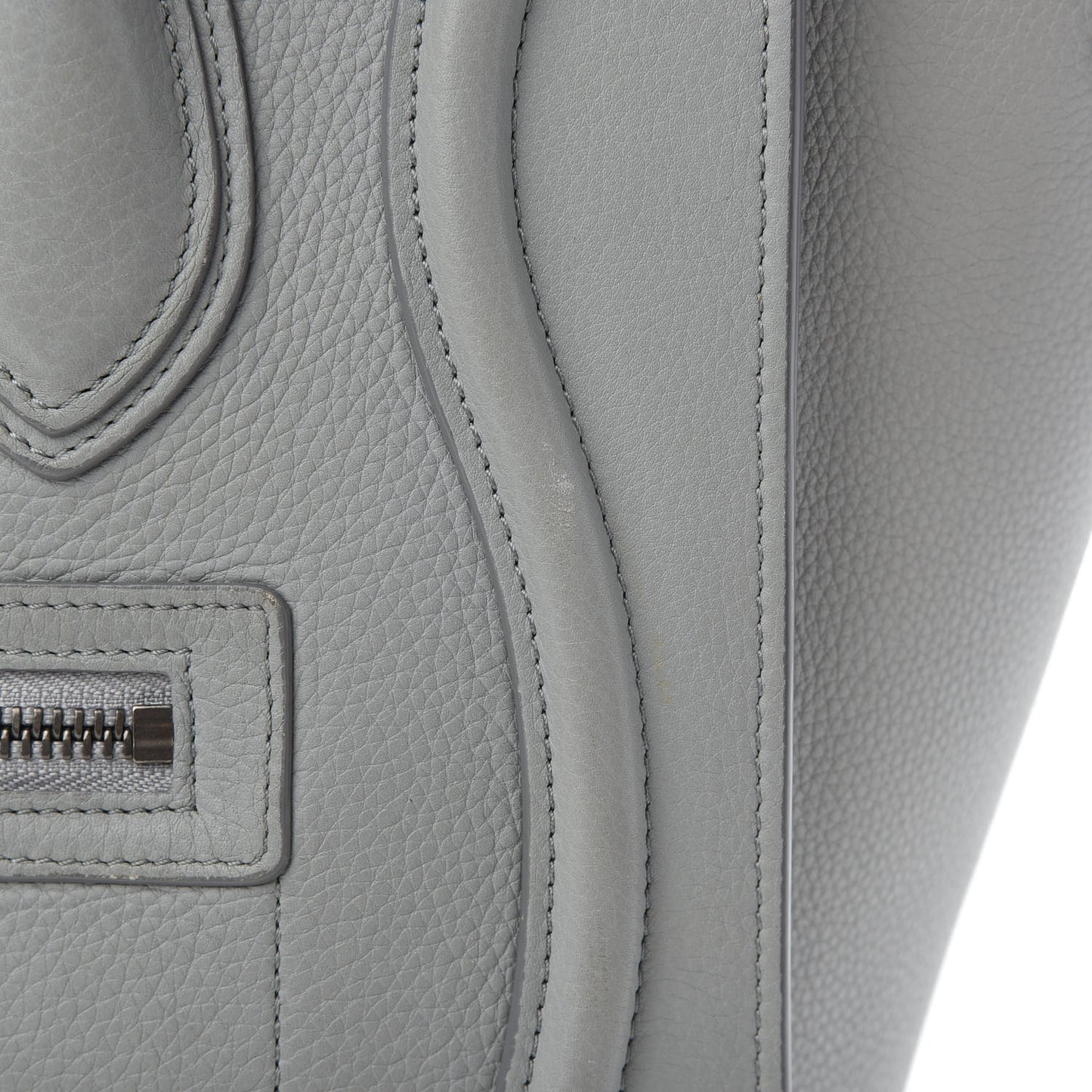 Baby Drummed Calfskin Micro Luggage Sky