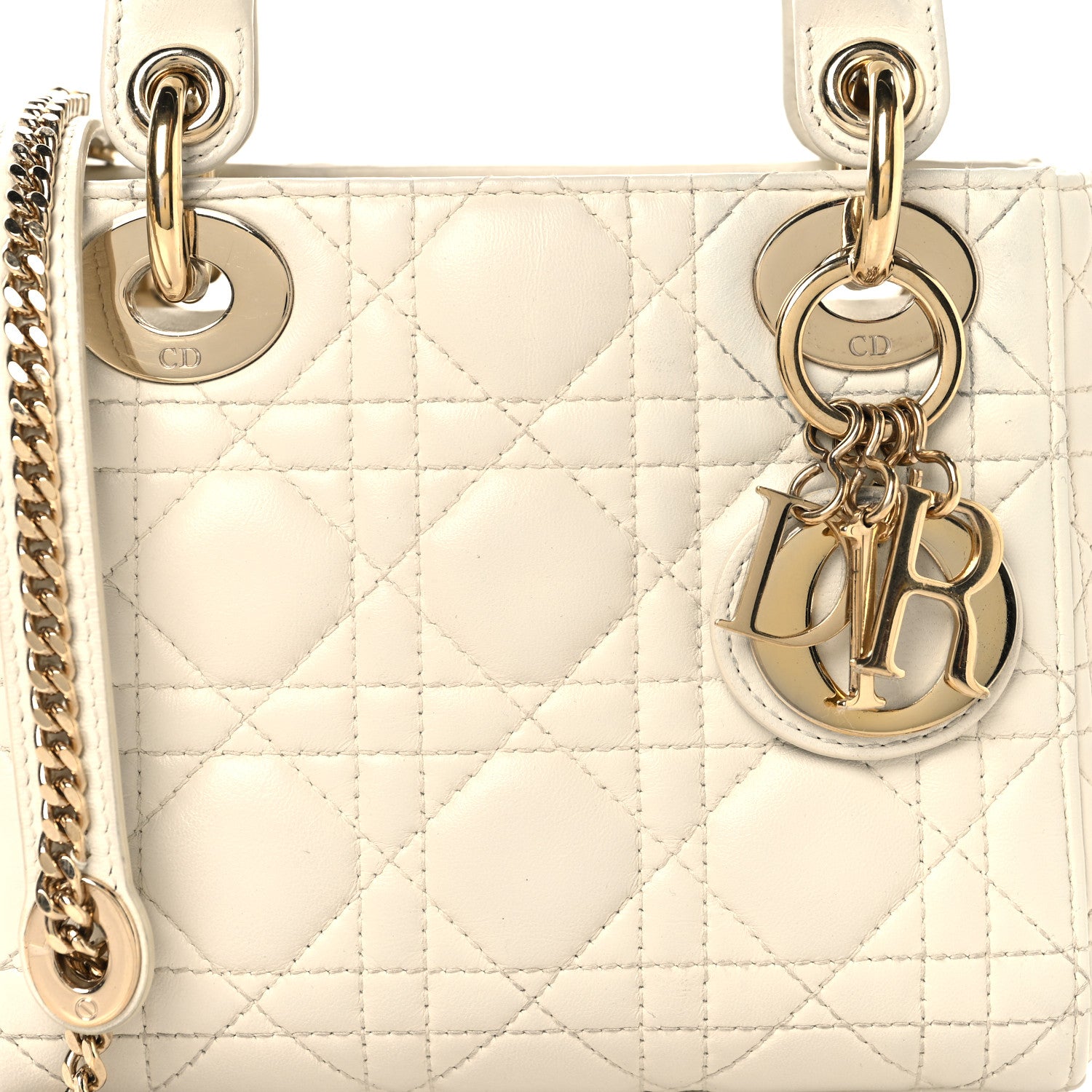 Christian Dior Lambskin Cannage Small My ABCDior Lady Dior Latte 8 of 11