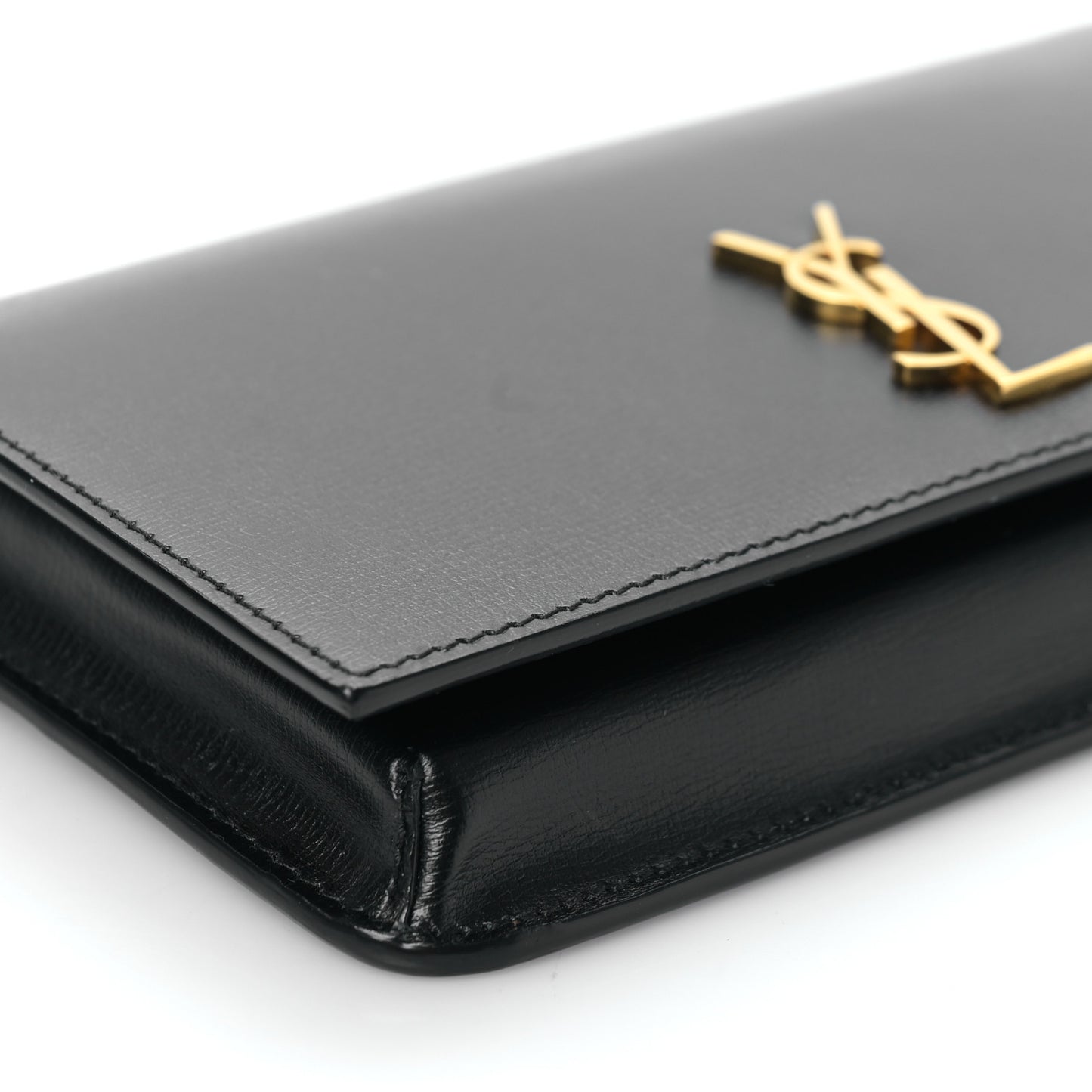 Smooth Calfskin Monogram Phone Holder Crossbody Black