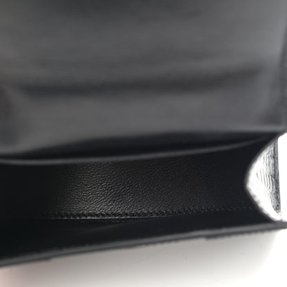 Balenciaga Shiny Calfskin Monochrome Crocodile Embossed Hourglass Top Handle Bag Mini with Chain Black 5 of 10