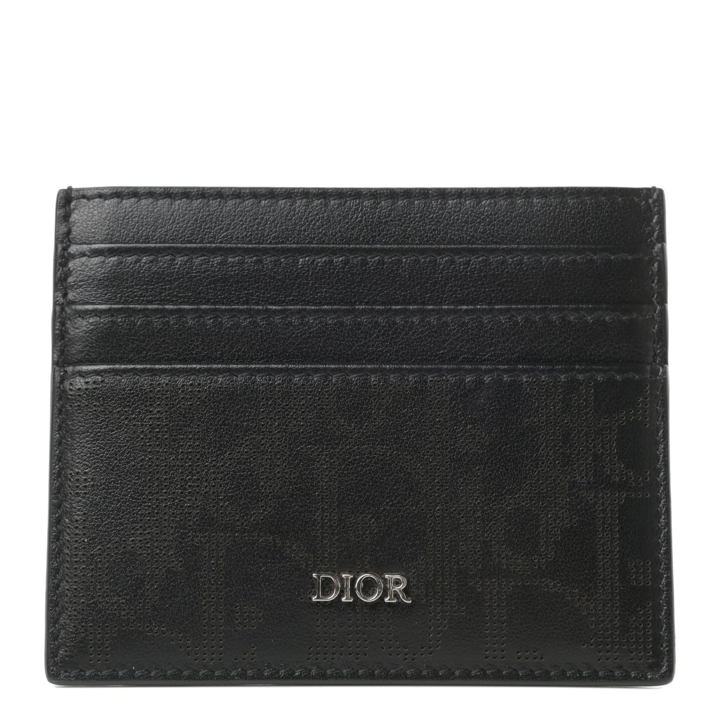 HOMME Calfskin Perforated Card Holder Black
