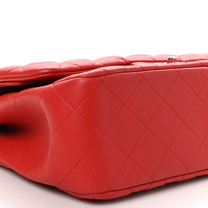 Chanel Lambskin Quilted Jumbo Double Flap Red 9 of 10