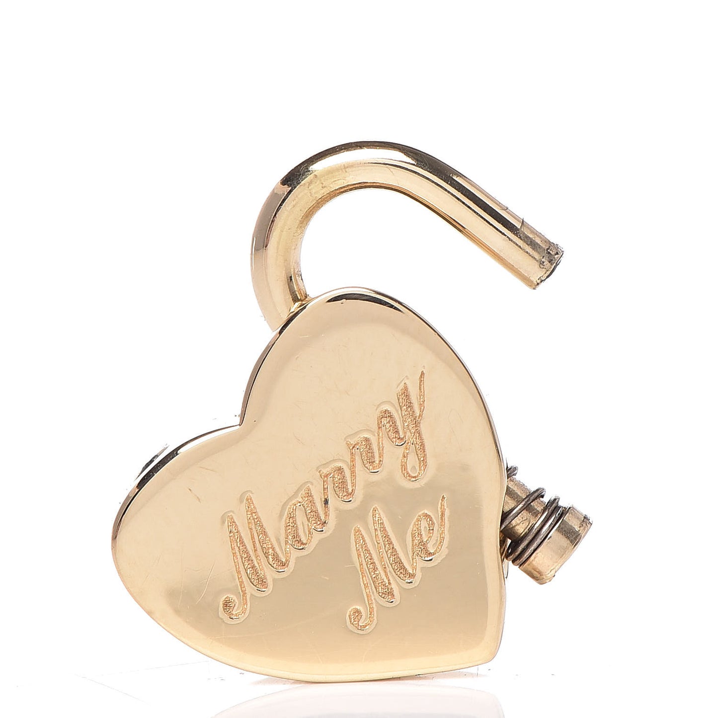 18K Yellow Gold Marry Me Heart Lock Pendant Necklace