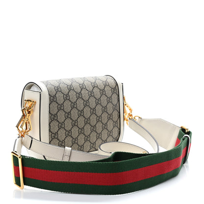 Gucci GG Supreme Monogram Web Mini Horsebit 1955 Shoulder Bag Beige Mystic White 3 of 11