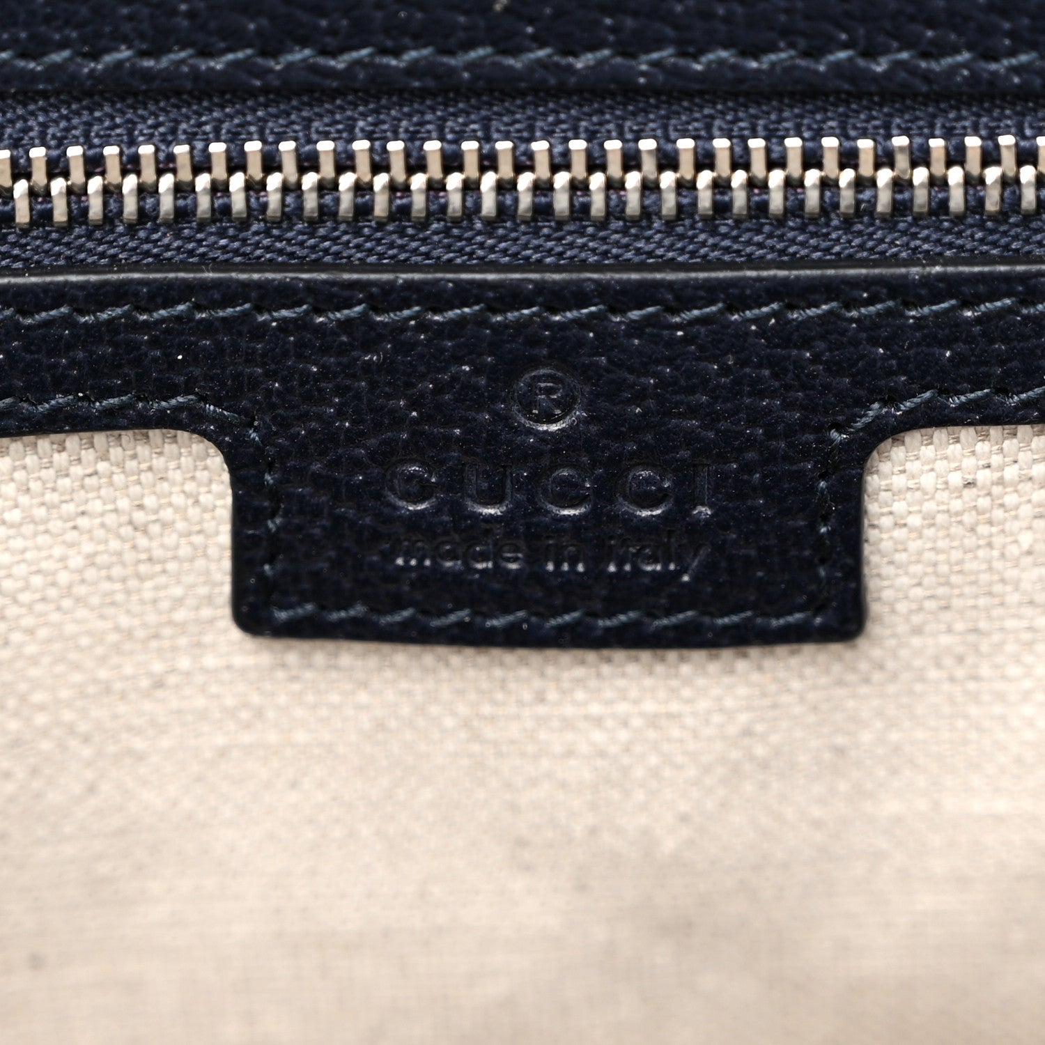 Gucci GG Supreme Monogram Textured Calfskin Web Medium Ophidia Shopping Tote Beige Blue 6 of 10