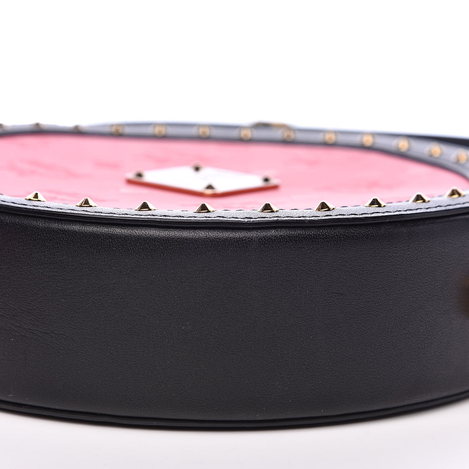 MCM Calfskin Studded Round Crossbody Black Red 8 of 8