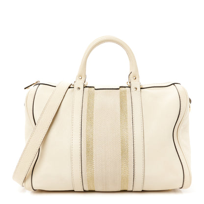 Gucci Calfskin Vintage Web Medium Boston Mystic White 1 of 14