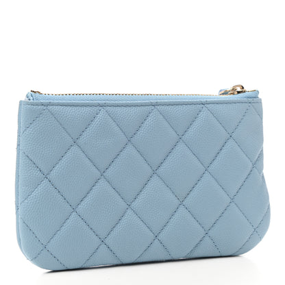 Chanel Iridescent Caviar Quilted Small Cosmetic Case Light Blue 3 of 8