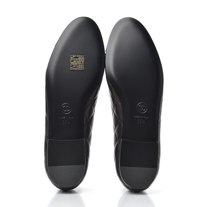 Chanel Lambskin Quilted Cap Toe Ballerina Flats 36.5 Dark Brown 5 of 14