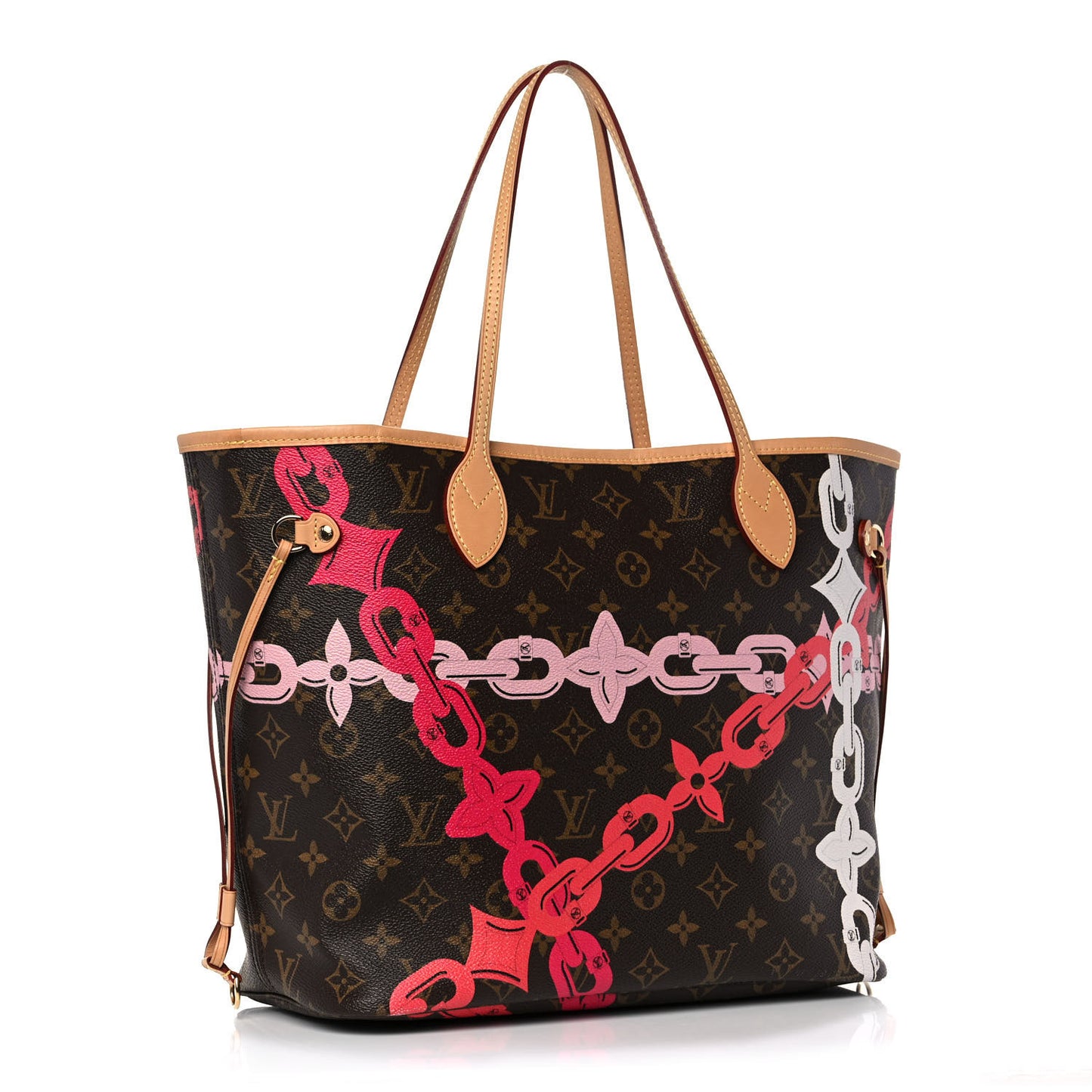 Monogram Bay Neverfull MM Rose Ballerine Poppy