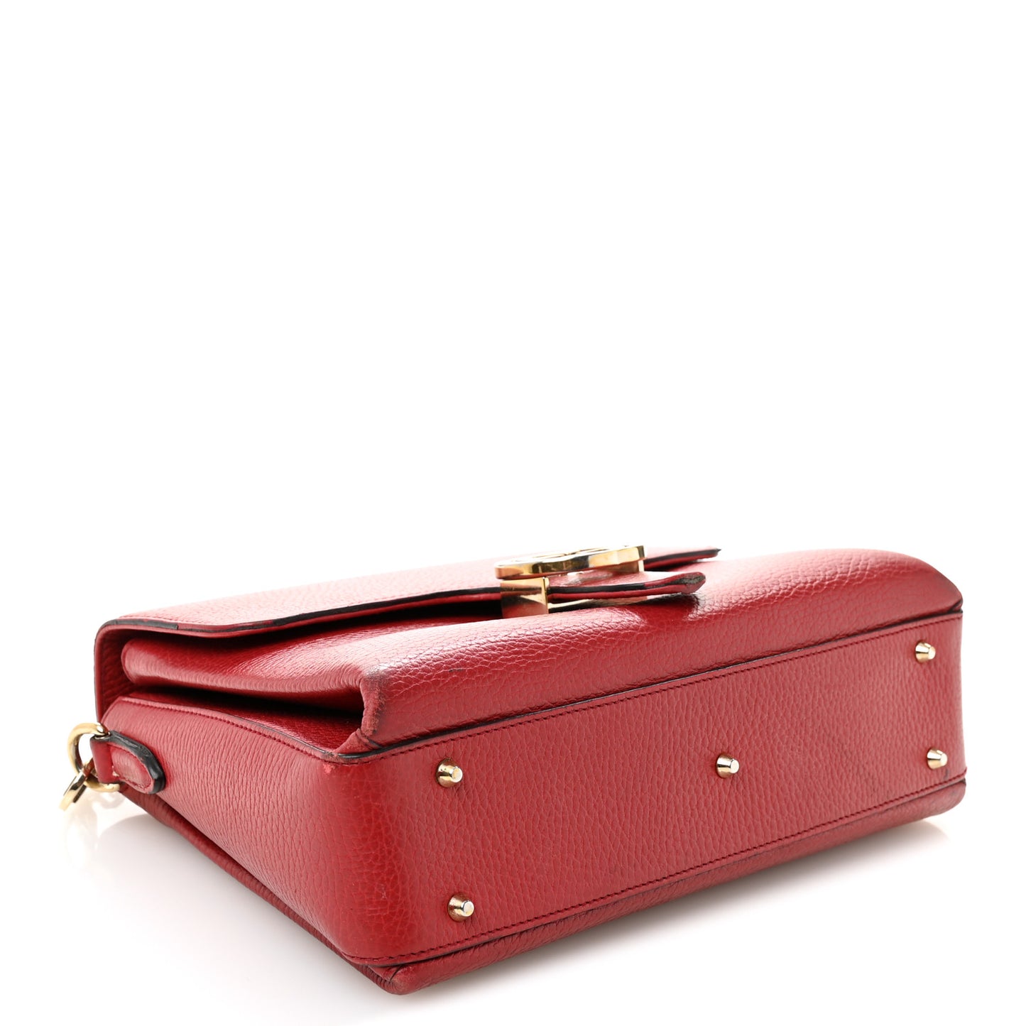 Dollar Calfskin Interlocking G Top Handle Shoulder Bag Red