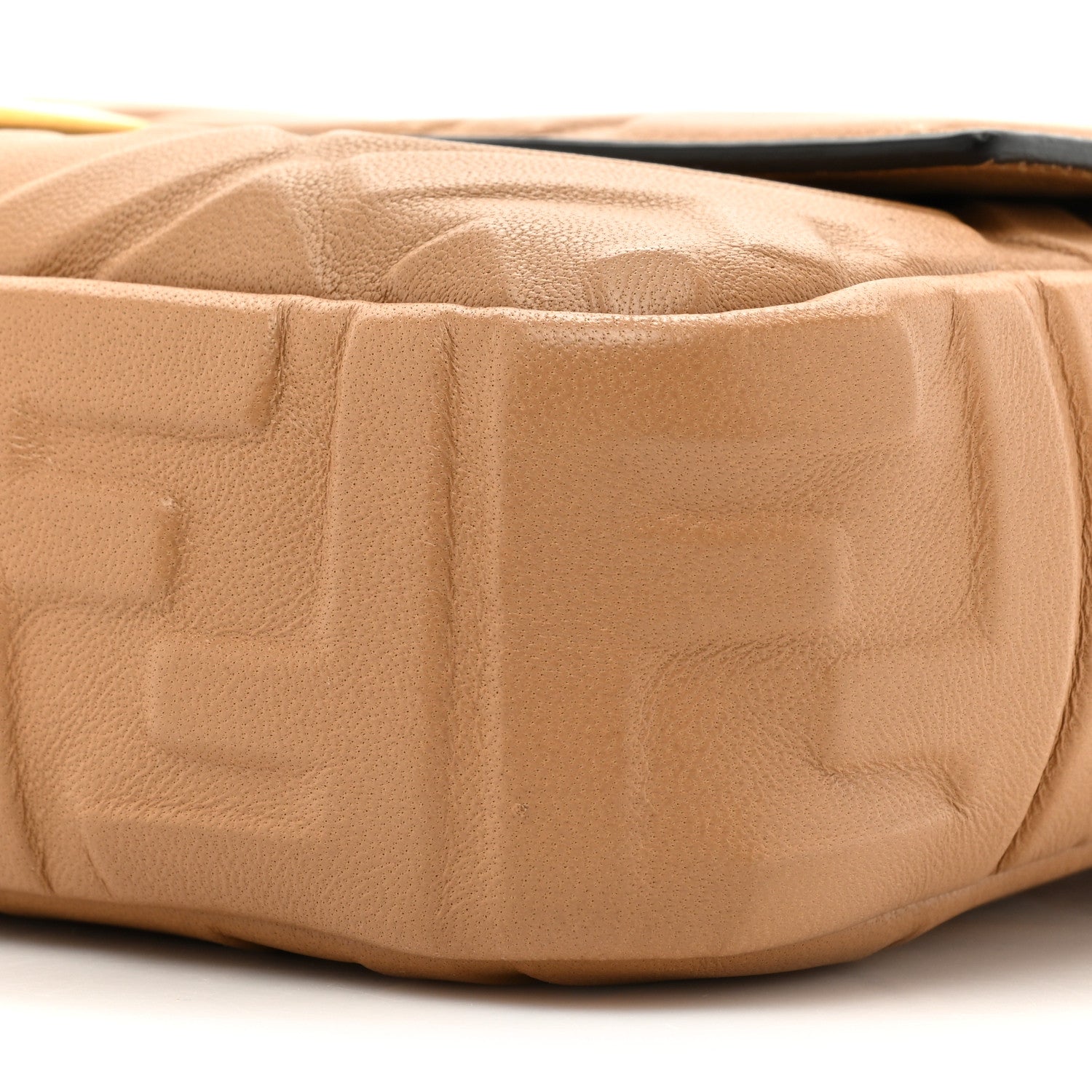 Fendi Nappa FF 1974 Embossed Baguette Miele Scuro 7 of 11