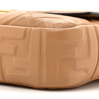 Fendi Nappa FF 1974 Embossed Baguette Miele Scuro 7 of 11