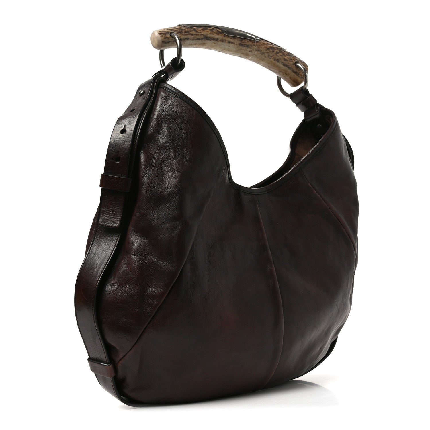 Saint Laurent Buffalo Leather Horn Medium Mombasa Bag Brown 3 of 10