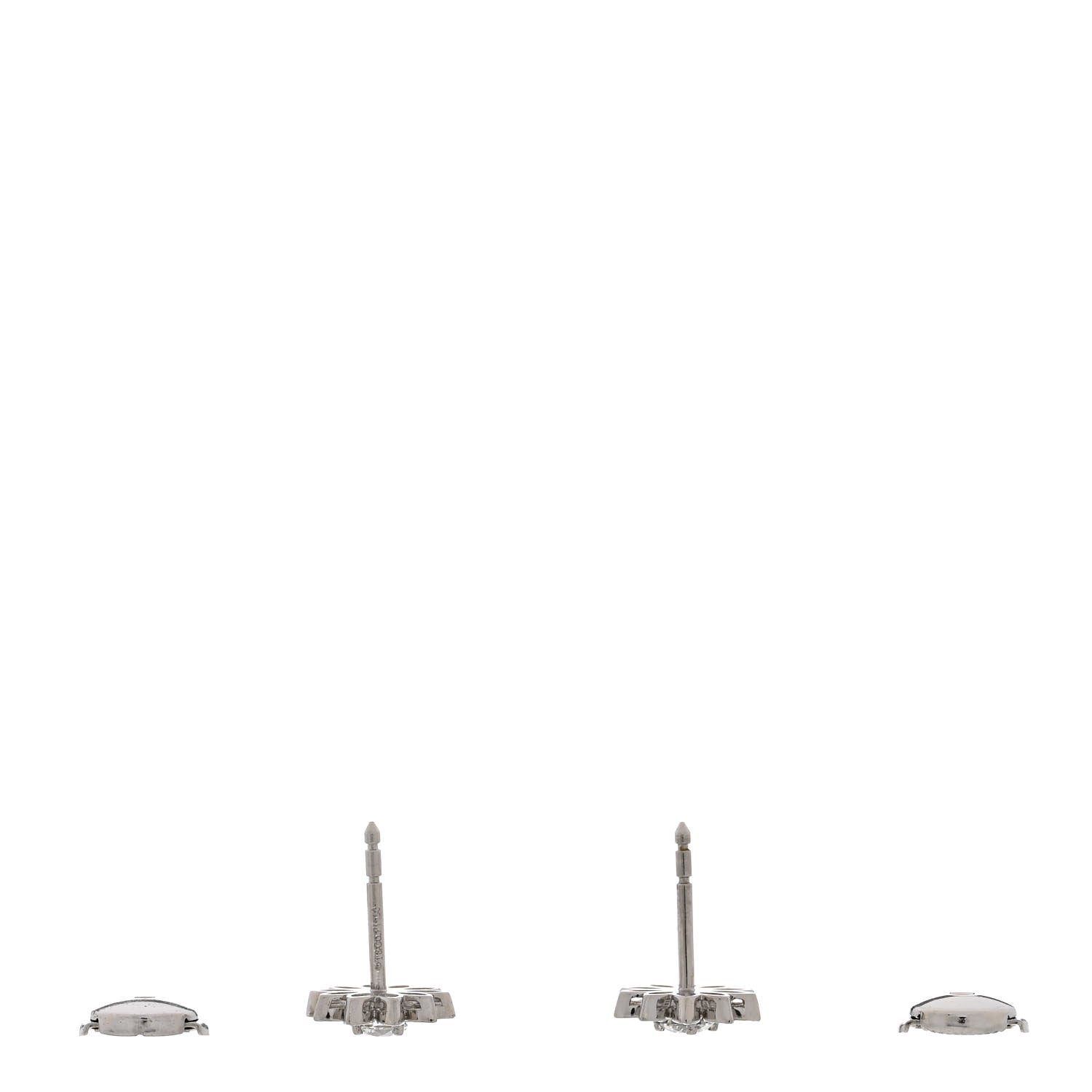 Tiffany Platinum Diamond Daisy Flower Earrings 3 of 5