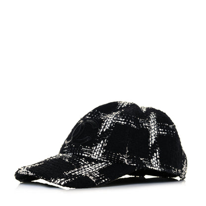 Chanel Tweed Cap Hat M Black White 1 of 7