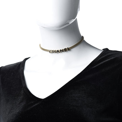 Chanel Mesh Logo Choker Necklace Gold 2 of 5
