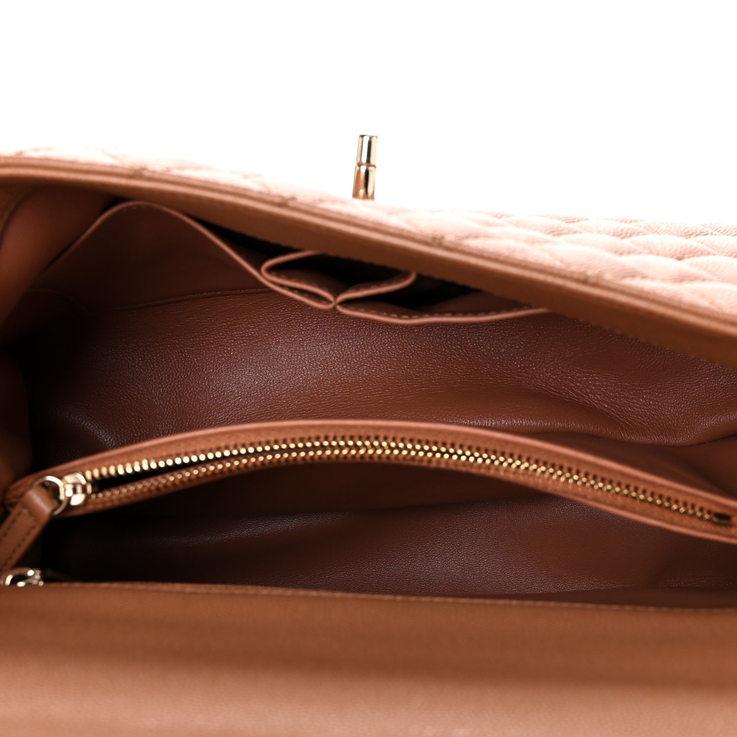 Chanel Caviar Quilted Small Coco Handle Flap Brown 5 of 12