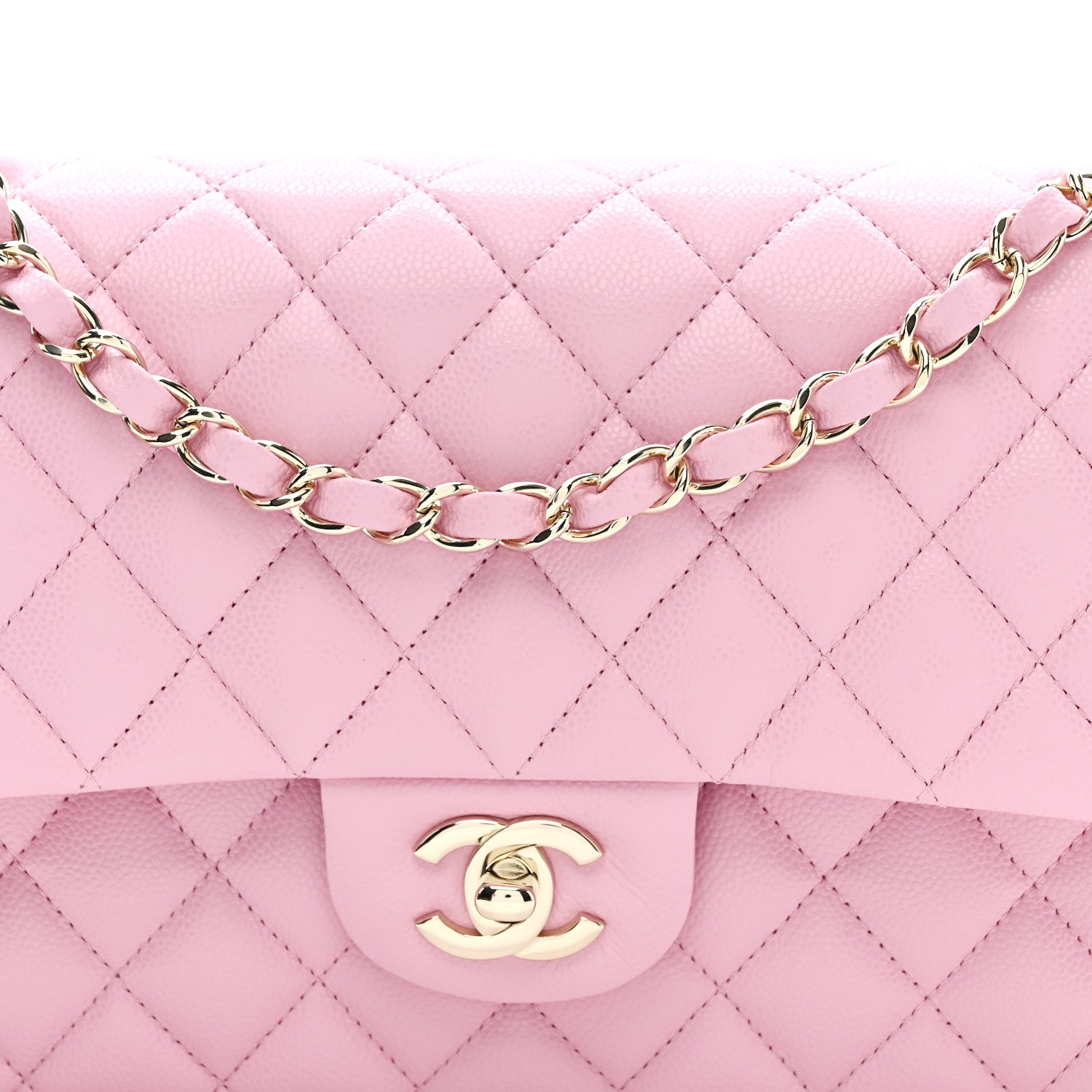 Chanel Caviar Quilted Medium Double Flap Pink 8 of 10