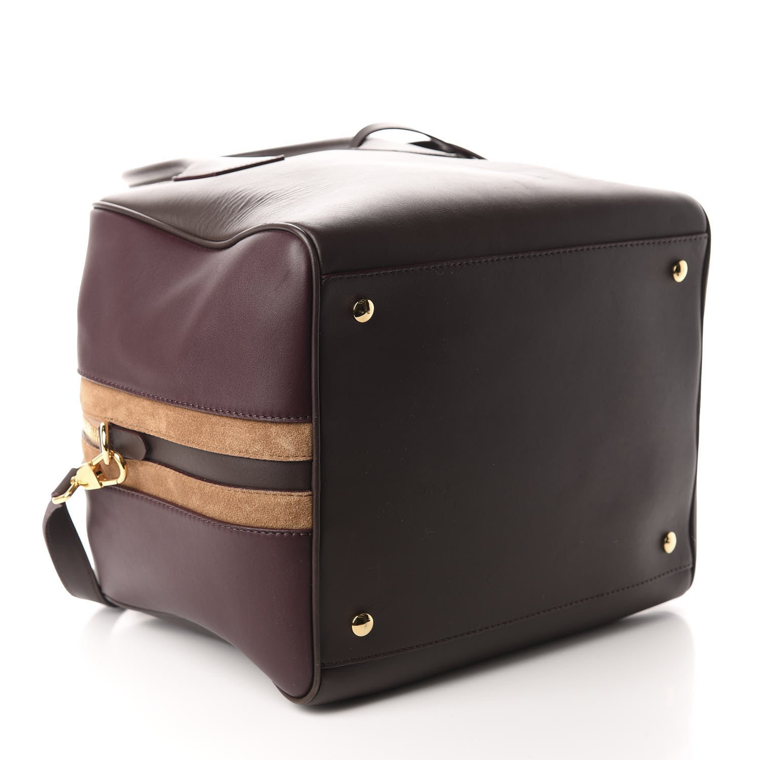 Burberry Smooth Calfskin Medium Cube Bowling Bag Mahogany 3 of 8