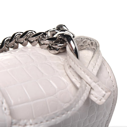 Saint Laurent Calfskin Crocodile Embossed Medium Monogram Sunset Blanc Vintage 23 of 23