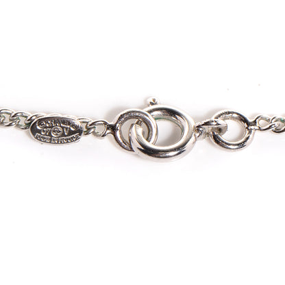 Chanel Crystal CC Timeless Necklace Silver 5 of 6