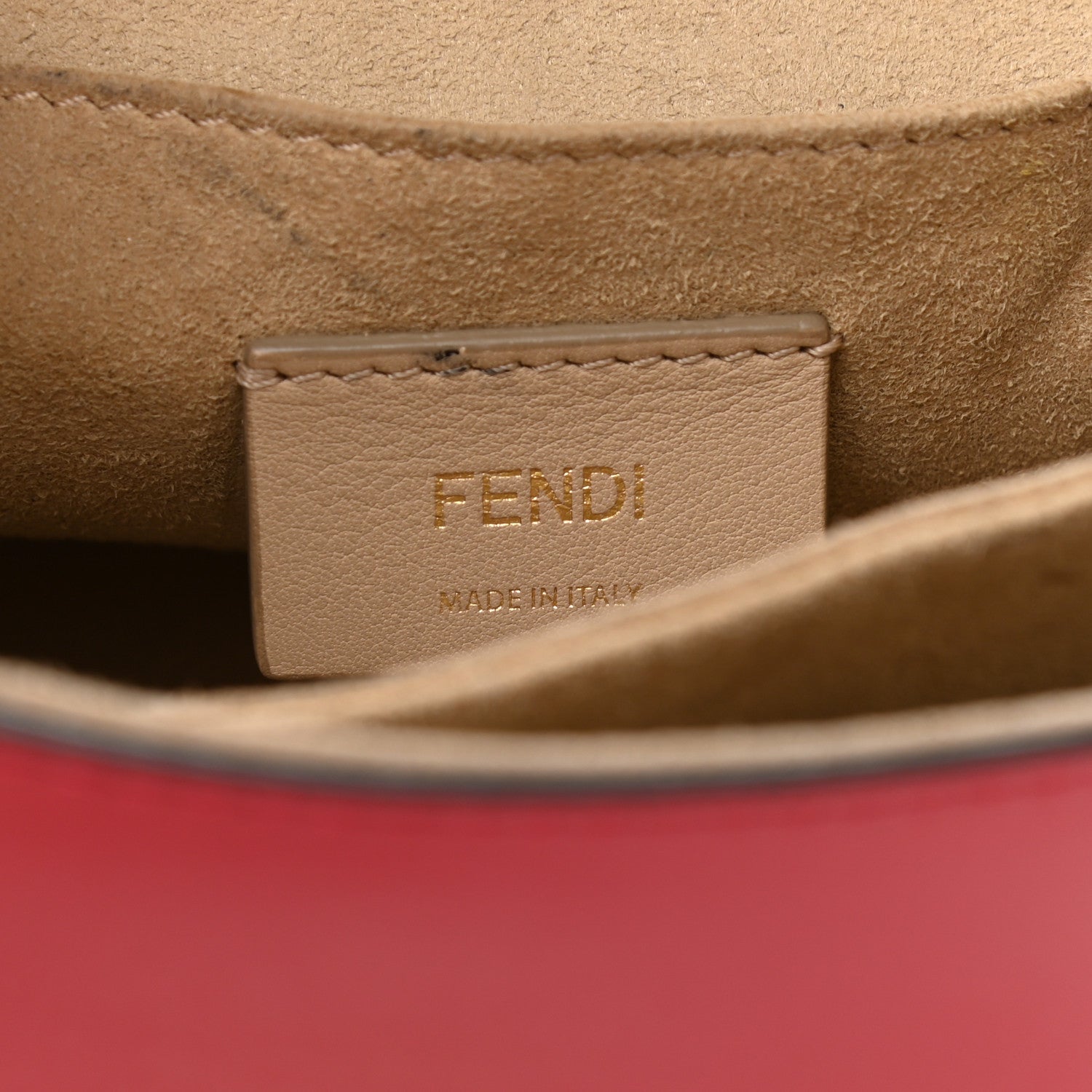 Fendi Vitello Liberty FF 1974 Embossed Kan I Shoulder Bag Fragola 8 of 17