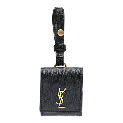 Saint Laurent Grain De Poudre Monogram Airpods Case Black 1 of 8