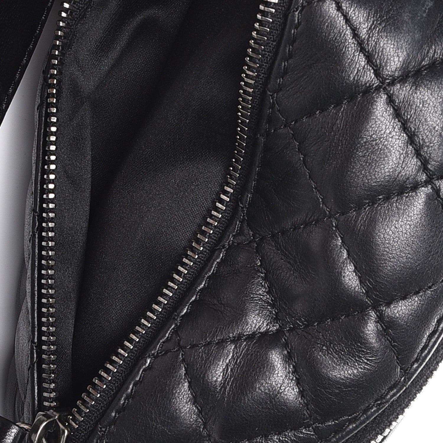 Chanel Lambskin Quilted Banane Waist Bag Fanny Pack Black 6 of 12