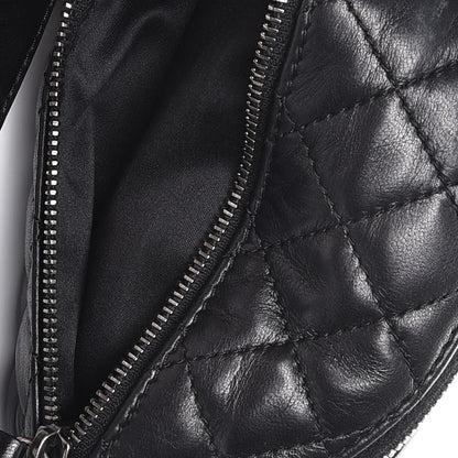 Chanel Lambskin Quilted Banane Waist Bag Fanny Pack Black 6 of 12