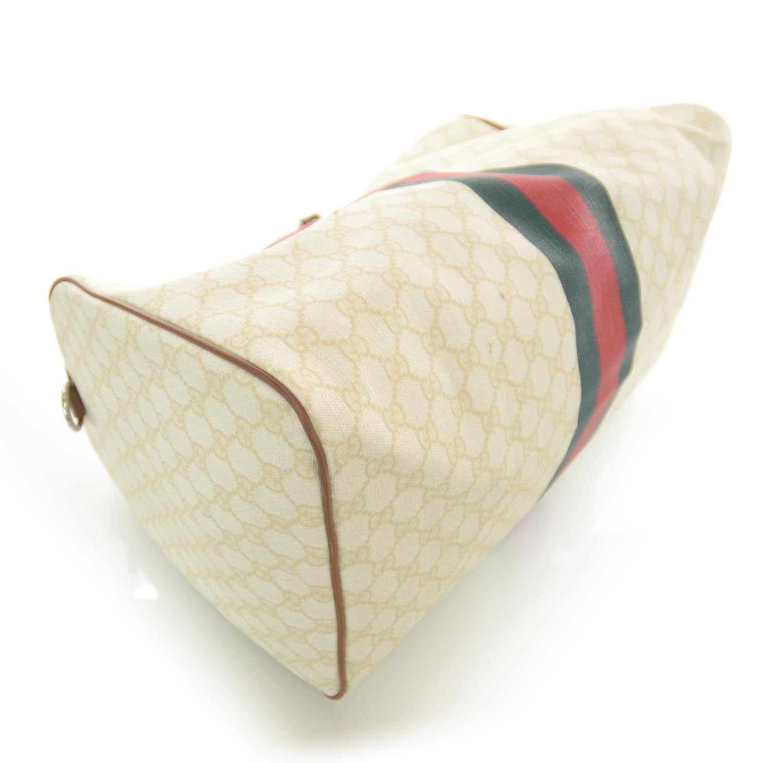 Gucci GG Plus Monogram Web Stripe Large Carry On Duffle Tan 3 of 8