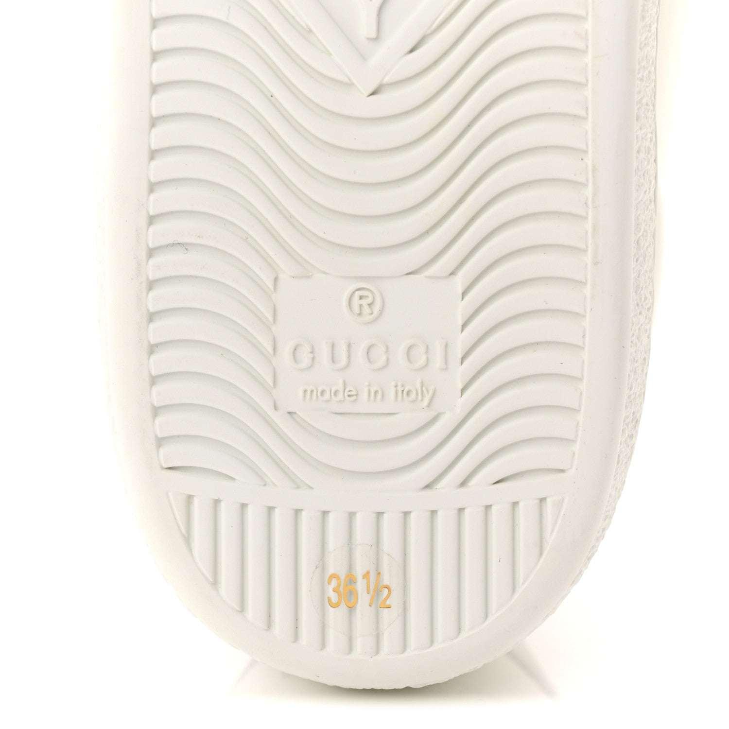 Gucci Calfskin Interlocking G Perforated Womens Ace Sneakers 36.5 White Grey Sky 7 of 10